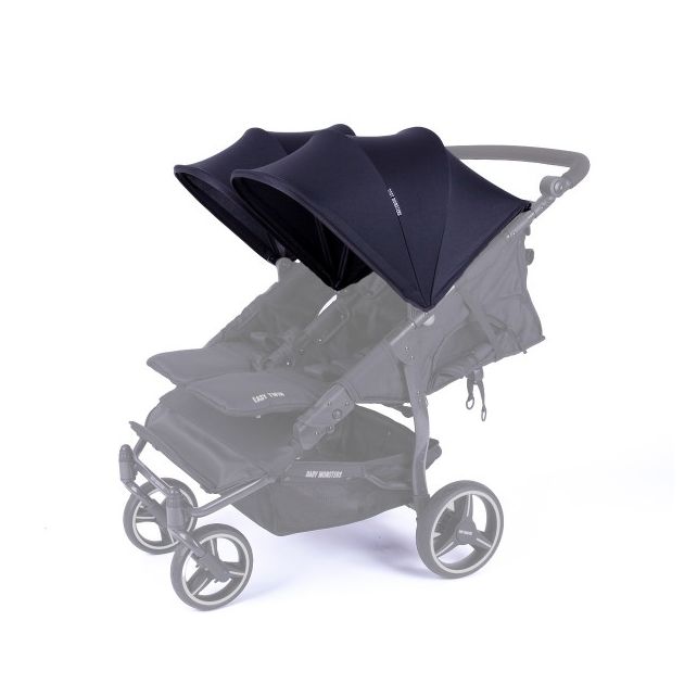 Canopy Black Poussette Double Baby Monsters Easy Twin 3S