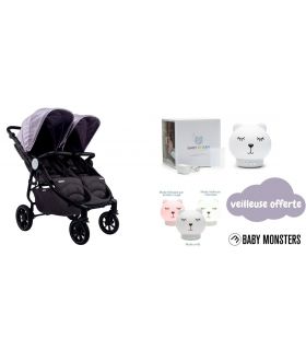 Poussette Double Baby Monsters Easy Twin 4 - Texas + veilleuse offerte