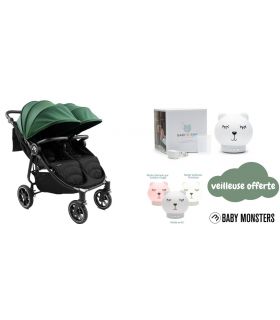 Poussette Double Baby Monsters Easy Twin 4 - Forest + veilleuse offerte