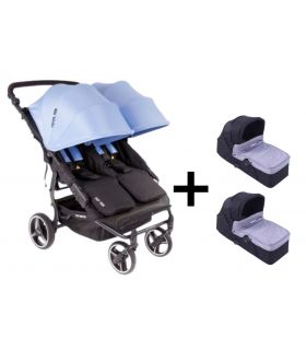 Pack Poussette Double Baby Monsters Easy Twin 3S - Mediterranean+ 2 Nacelles