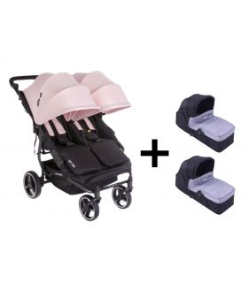 Pack Poussette Double Baby Monsters Easy Twin 3S - Cupcake+ 2 Nacelles