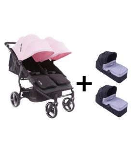 Pack Poussette Double Baby Monsters Easy Twin 3S - Milkshake+ 2 Nacelles