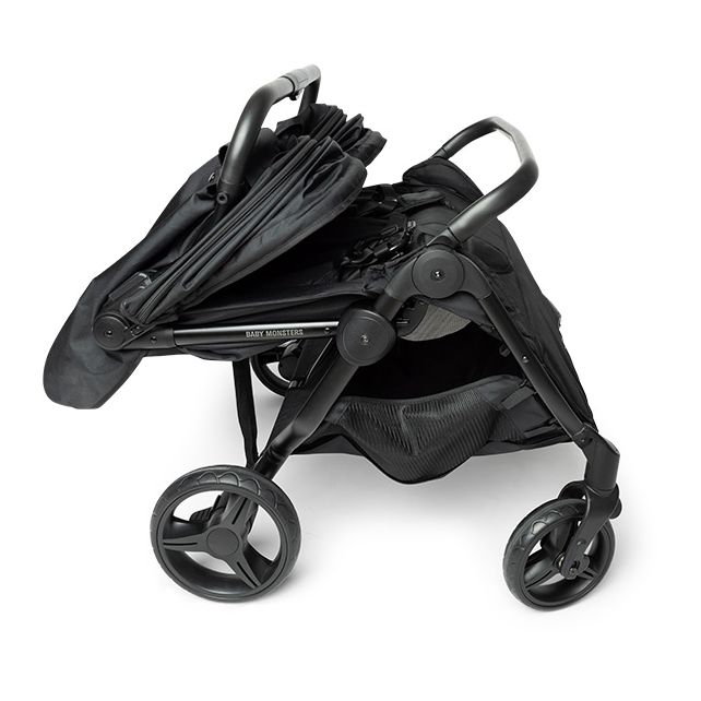 Poussette Double Compacte Baby Monsters Happy Twin - Black